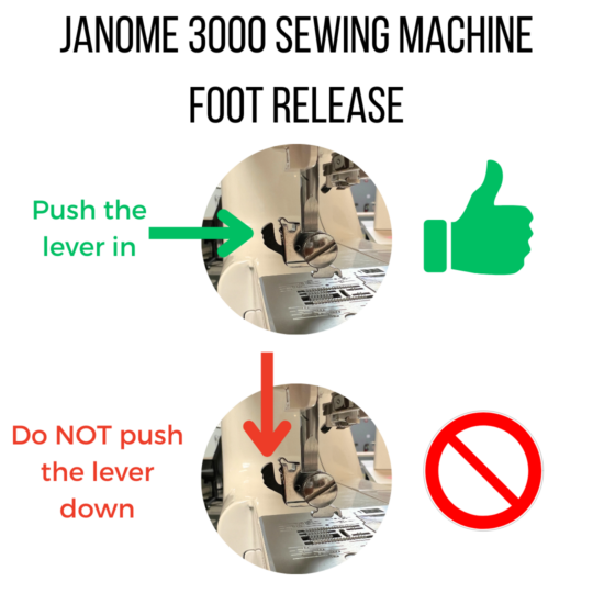 Diagram of Janome 3000 foot release