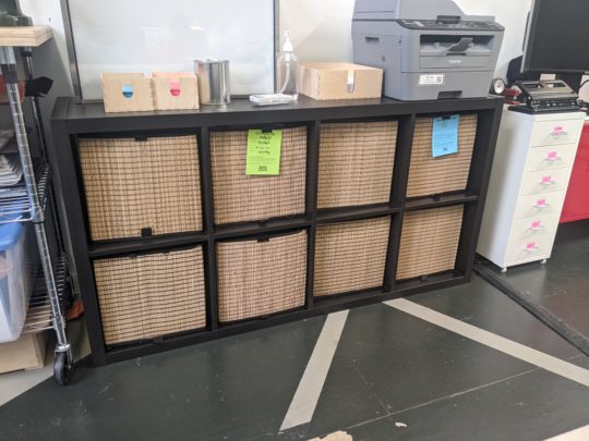Image of storage unit used for coworking basic member storage