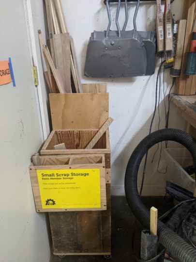 Workshop scrap storage bin